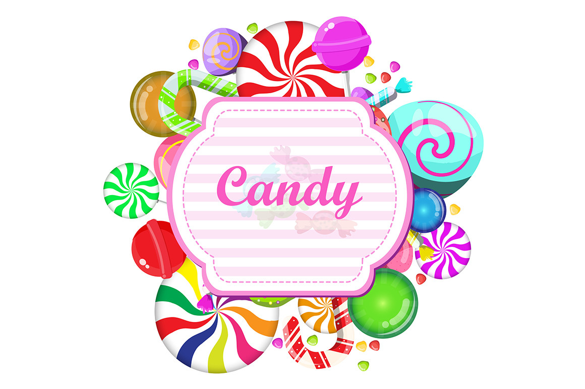 Candy Round Frame Background Vector Graphic by Bellart · Creative Fabrica
