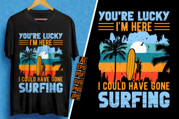 Surfing T-Shirt Design Tee 18 Graphic by TeeBundle · Creative Fabrica