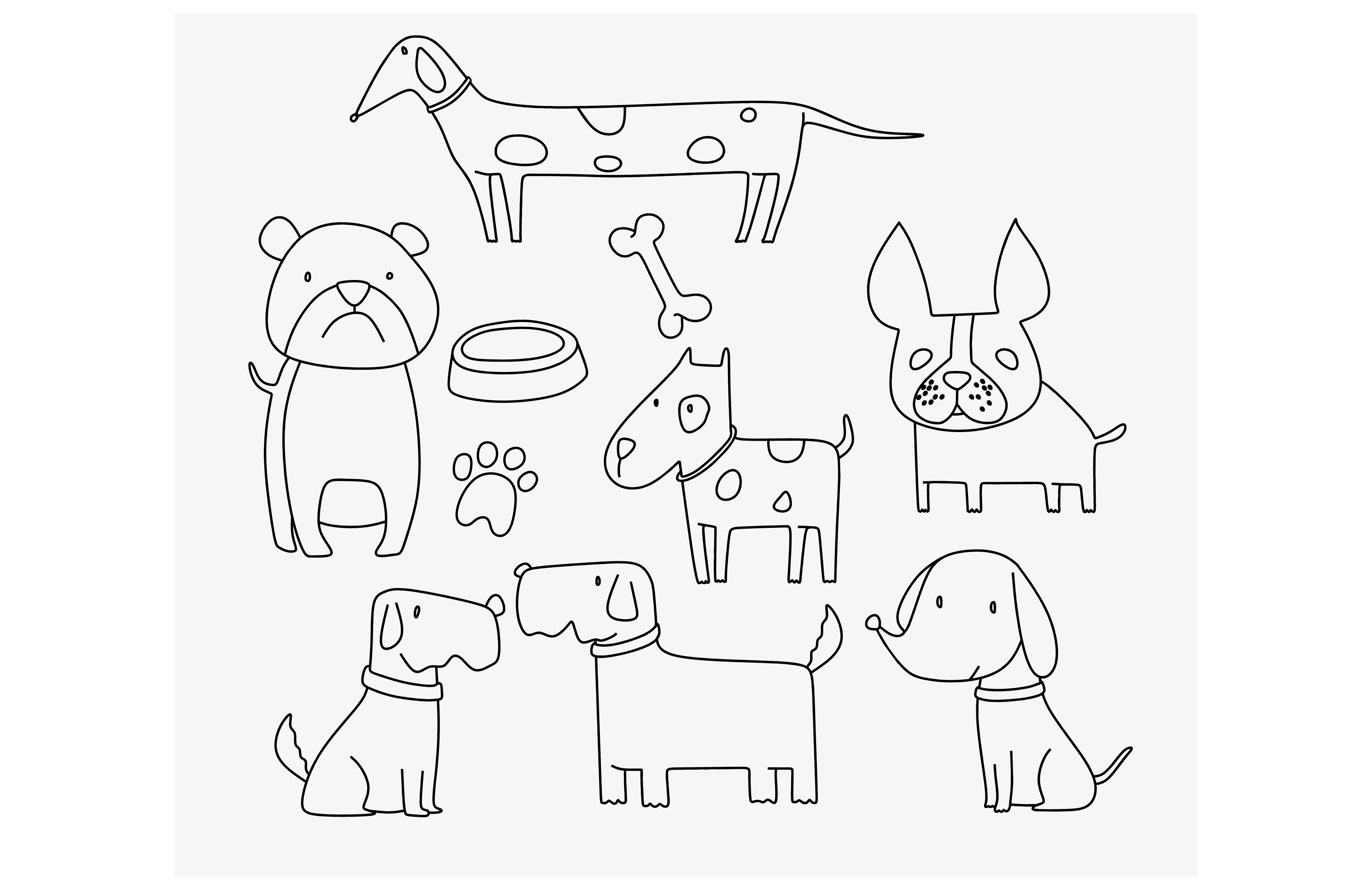 Childish Simple Set with Cute Dogs Graphic by etinurhayati0586 ...