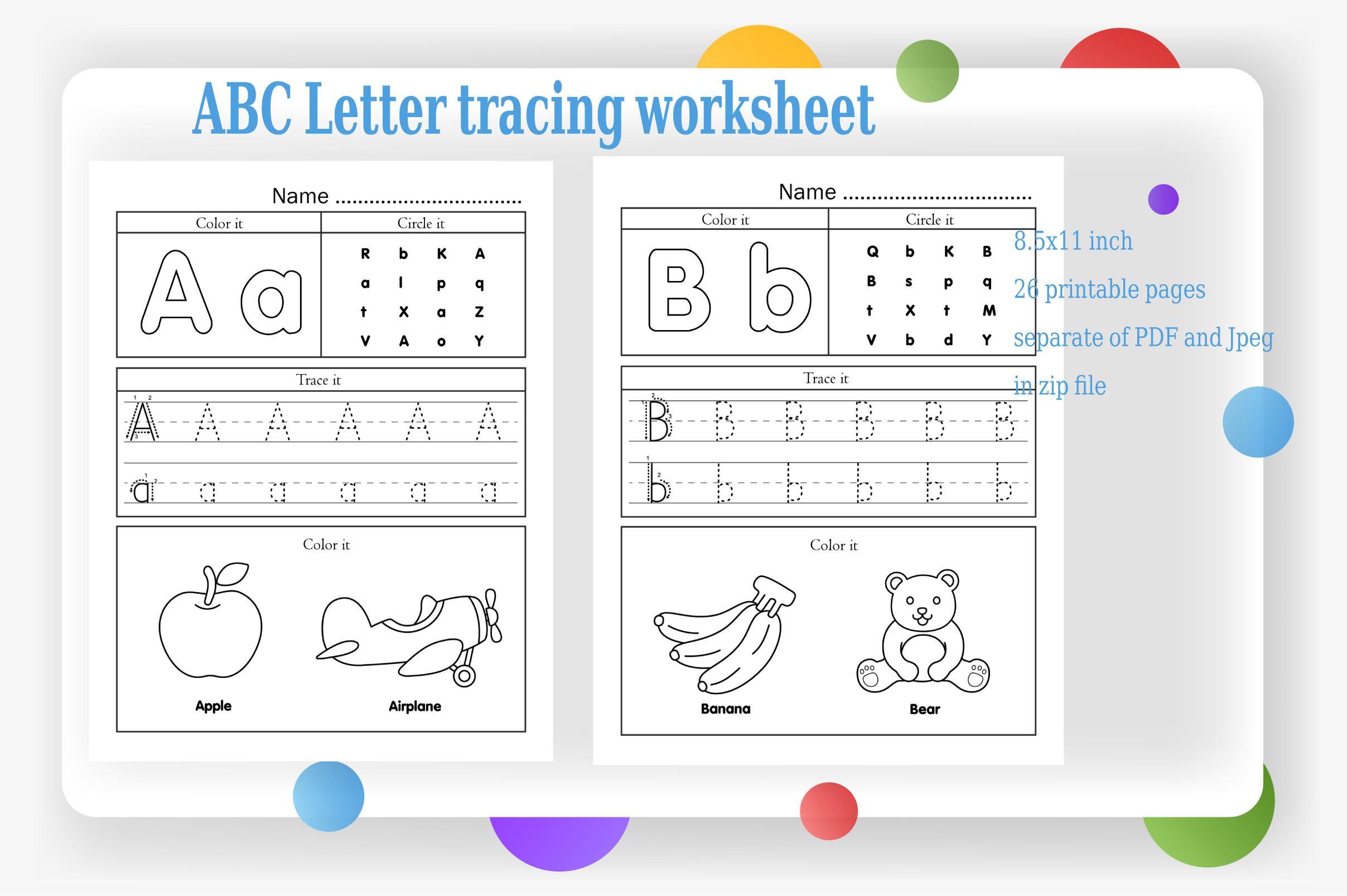 ABC Alphabet Letter Tracing Template Graphic by Efel Design · Creative  Fabrica