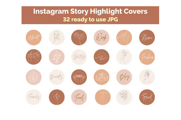 32 Boho Instagram Story Highlight Icons Graphic by WangTemplates ...
