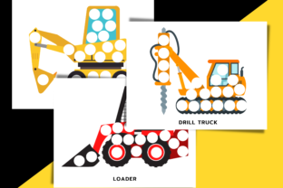 FREE Construction Vehicles – DOT MARKERS Graphic by MiaPrintus