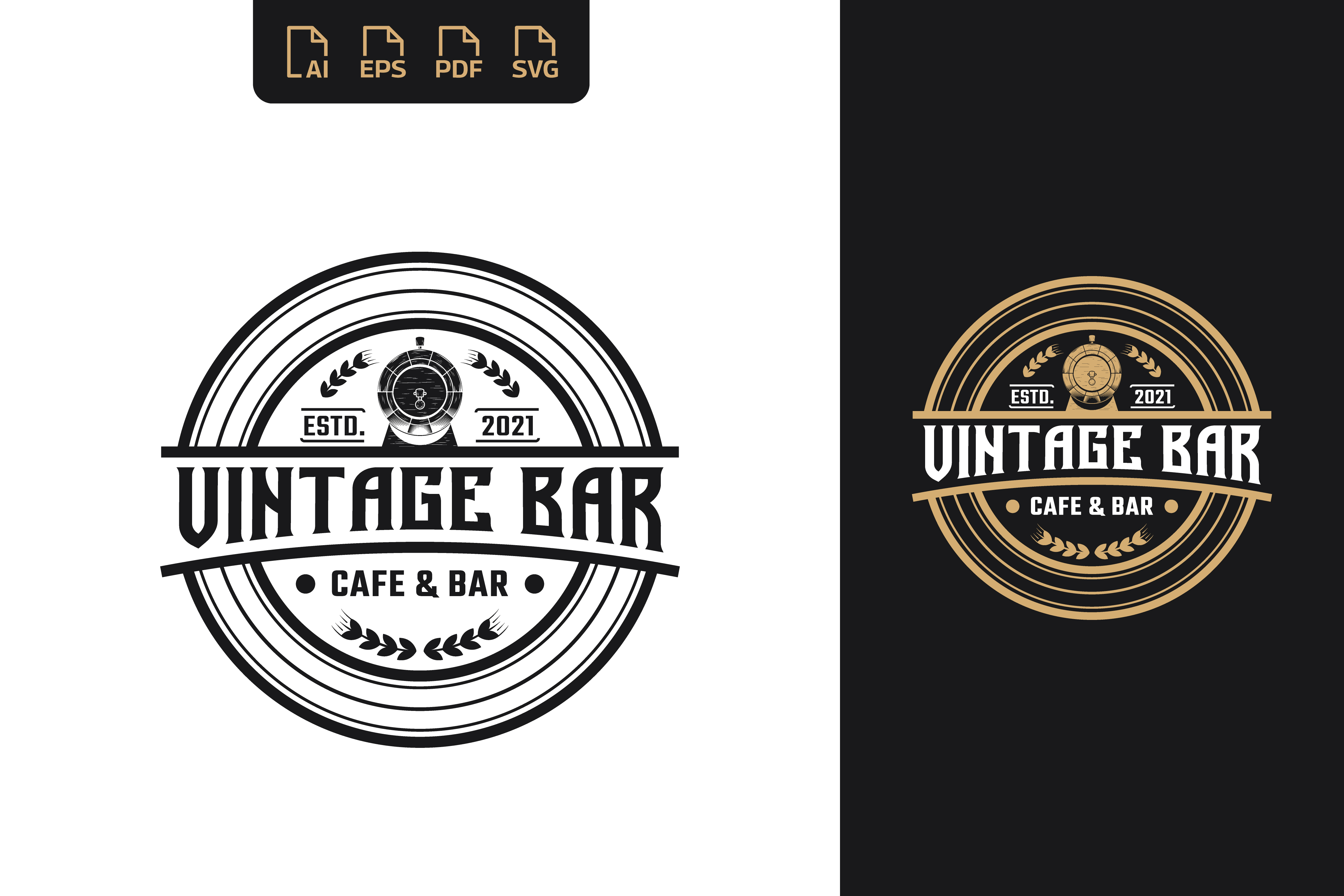 Vintage Bar Cafe Stamp Emblem Badge Logo Graphic by Nuriyanto51 · Creative  Fabrica