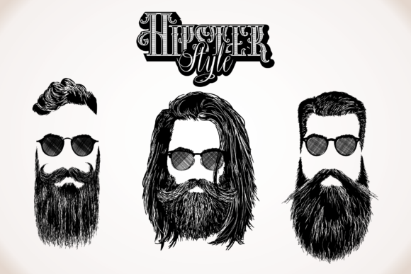 Hipster Style - Hair and Beards Graphic by Pedro Alexandre