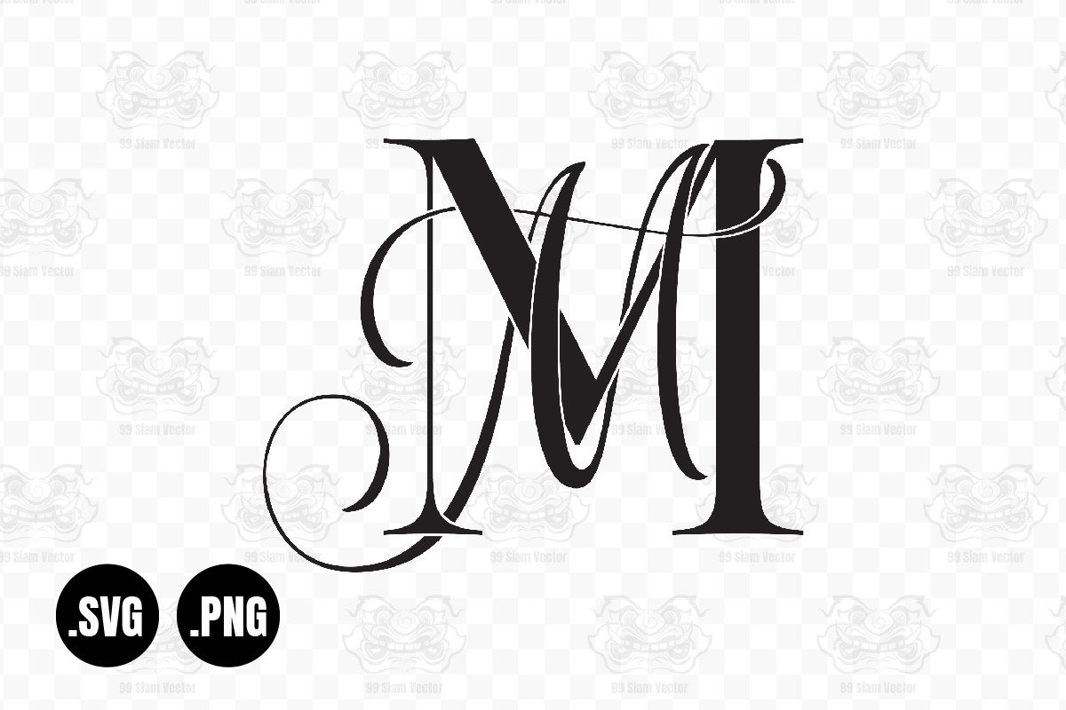 Wedding M&V Monogram · Creative Fabrica