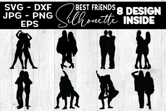 Women Best Friends SVG Silhouettes Best Gráfico por Aleksa Popovic