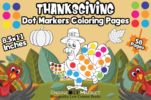 Happy Thanksgiving: My First Dot Art Coloring Book - Activity book for kids  ages 4-8 years using big dot markers and paint daubers: Do a d (Paperback)