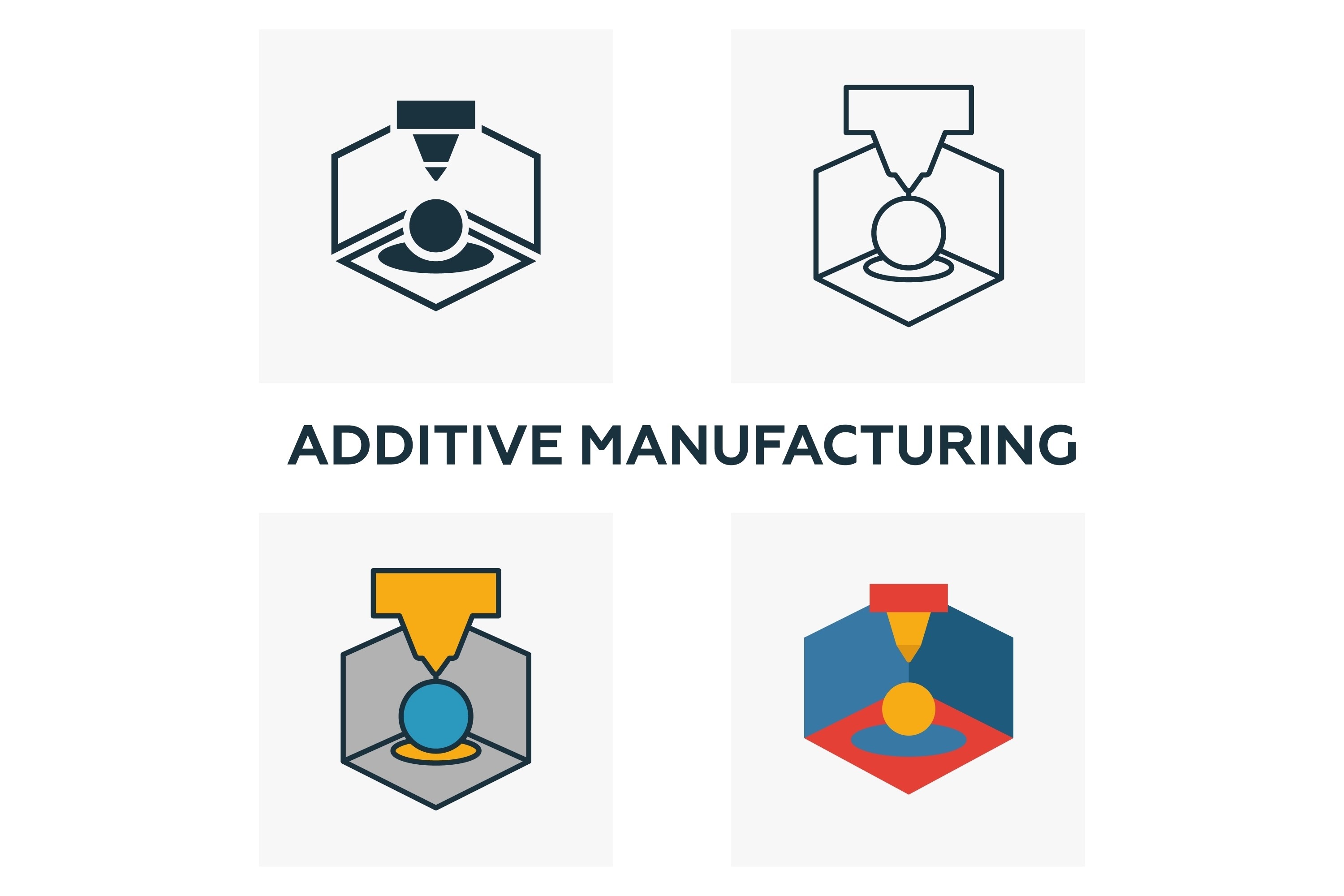 Additive Manufacturing Icon Set Graphic by aimagenarium · Creative Fabrica