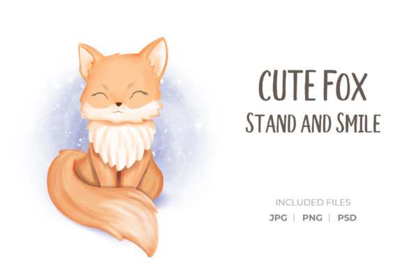 Cute Fox Sitting - Fox - Sticker