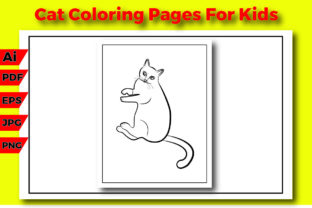 Cat Coloring Page for Kids Ages 4-6 Graphic by COLORART · Creative Fabrica