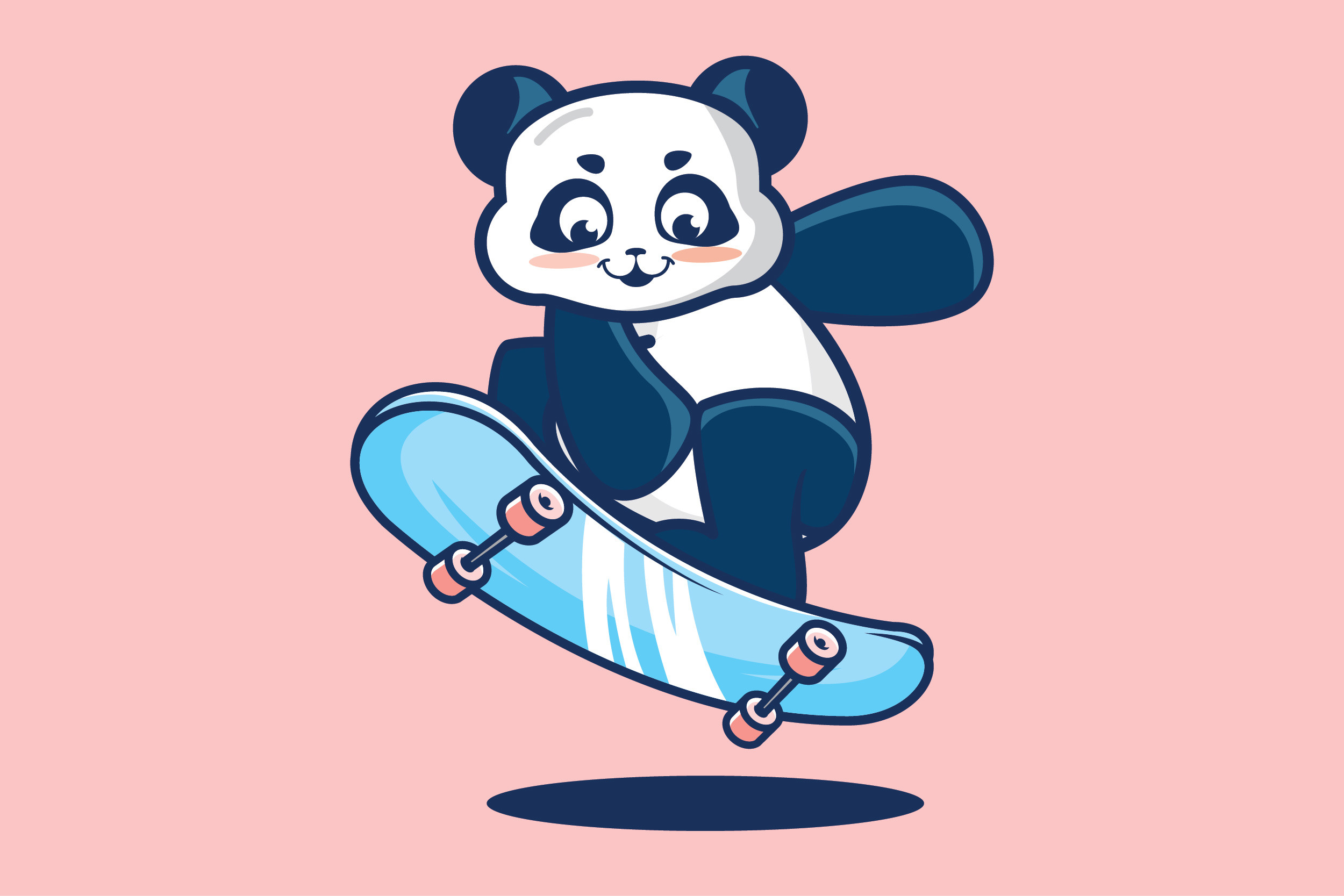 Platteland Bang om te sterven Verhandeling Cute Panda Playing Skateboard Graphic by CAD_studio · Creative Fabrica