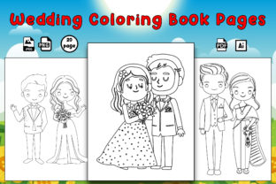 Wedding Coloring Book Pages for Kids Graphic by KDP Colors Pro · Creative  Fabrica