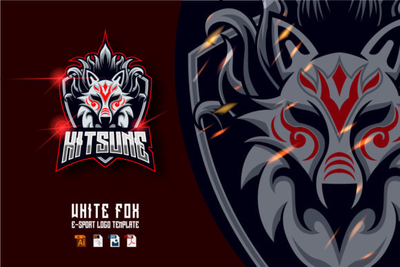 White Fox E-sport Logo Design Vector Graphic by EkoZero7 · Creative Fabrica