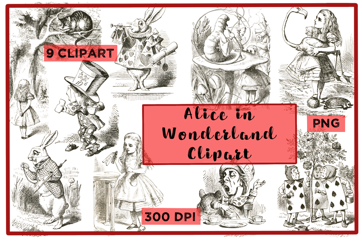 vintage alice in wonderland clip art