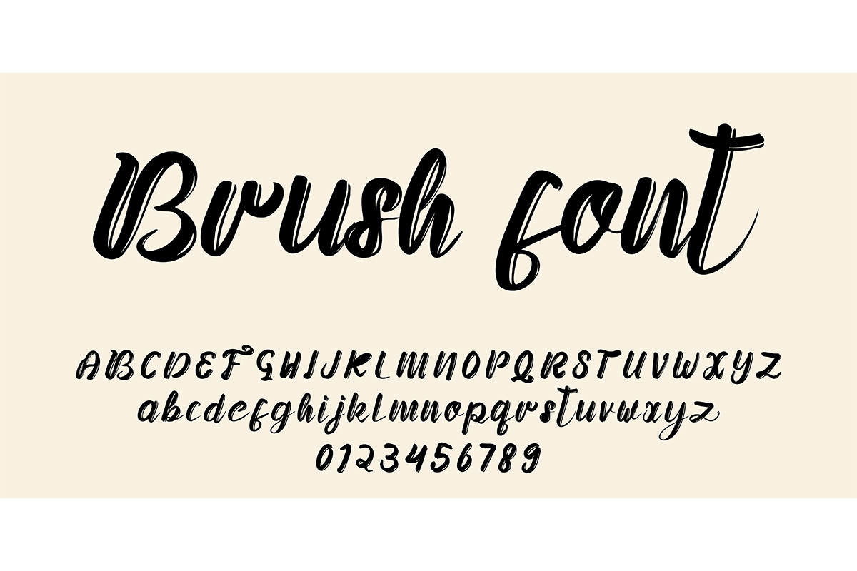 Hand Drawn Brush Font Alphabet Graphic by WANGSINAWANG · Creative Fabrica
