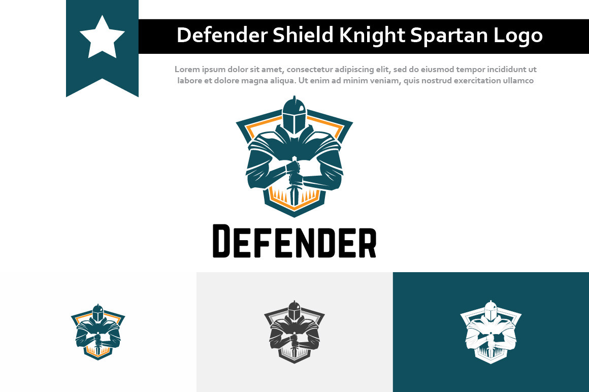 Defender Shield Knight Spartan War Logo Graphic by heartiny · Creative  Fabrica