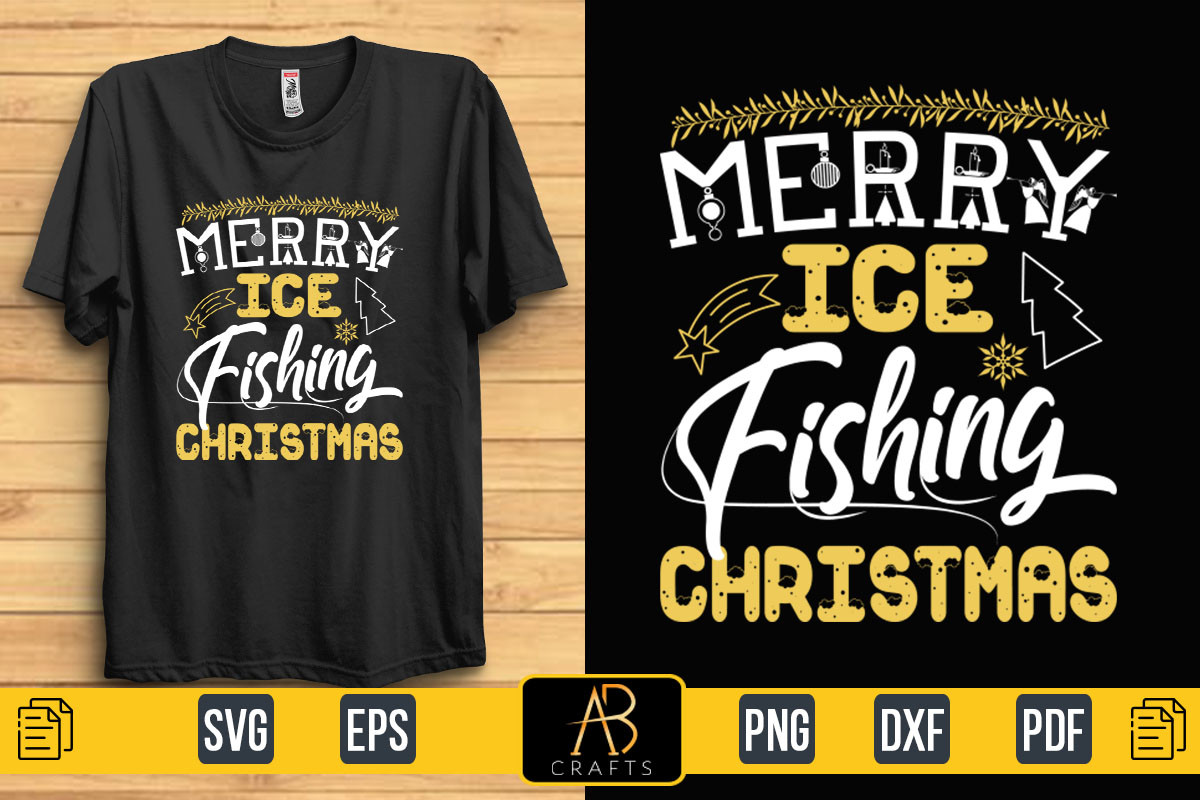 Merry Ice Fishing Christmas T Shirt Graphic by Abcrafts · Creative
