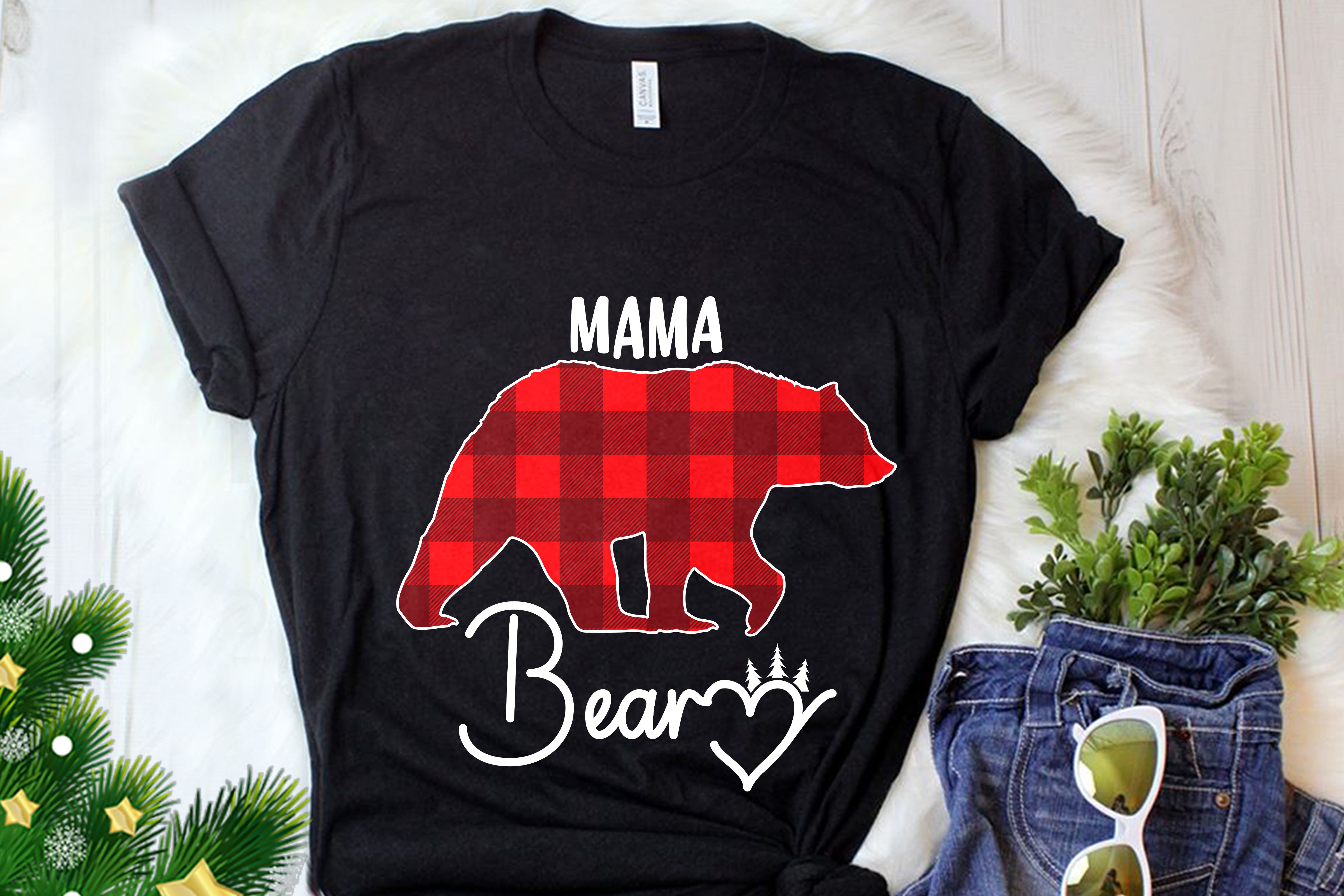 Christmas Mama Bear Graphic by Unique T-shirt Design · Creative Fabrica