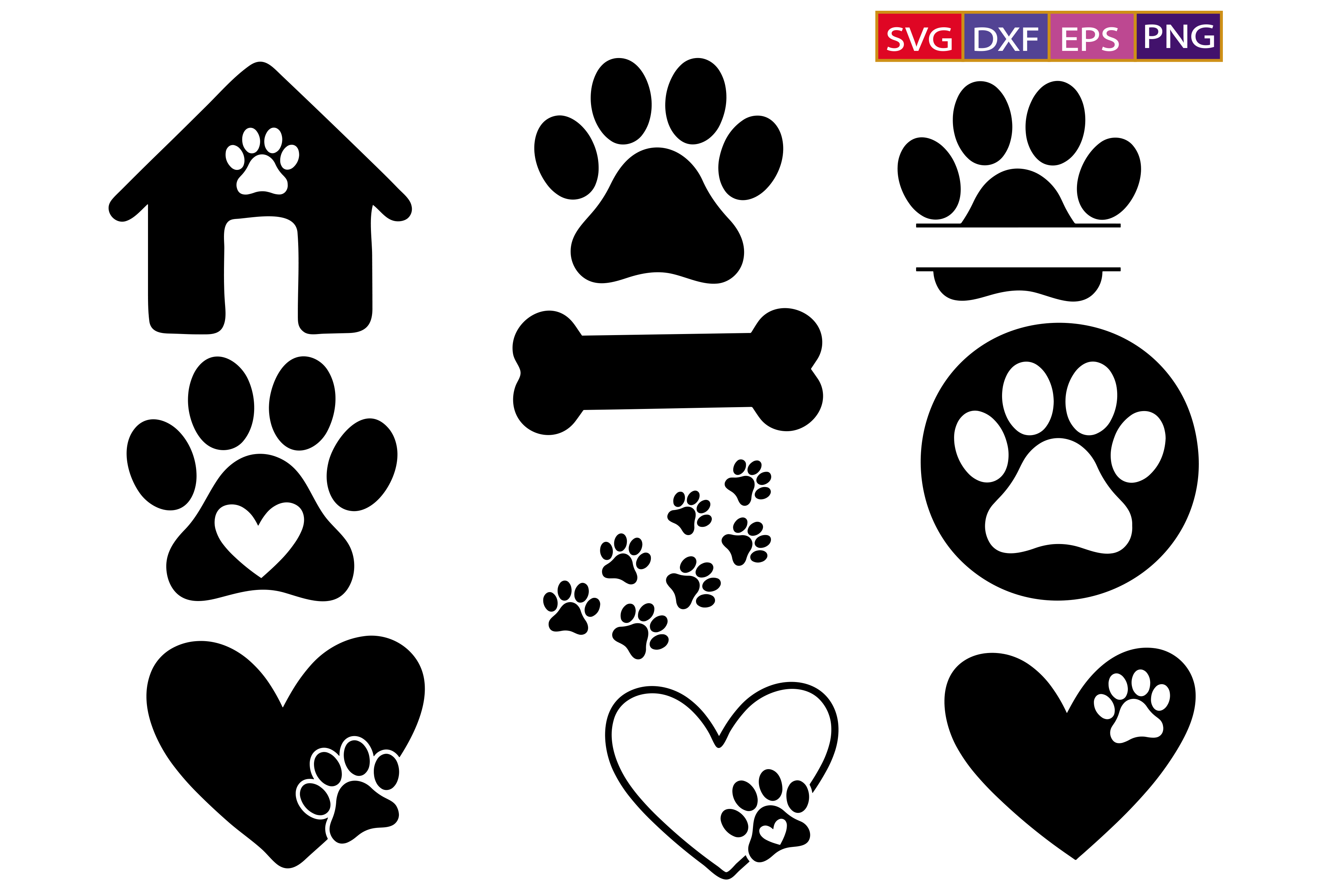Paw Print Svg, Dog Paw Print Svg Bundle Graphic By Dev Teching ...
