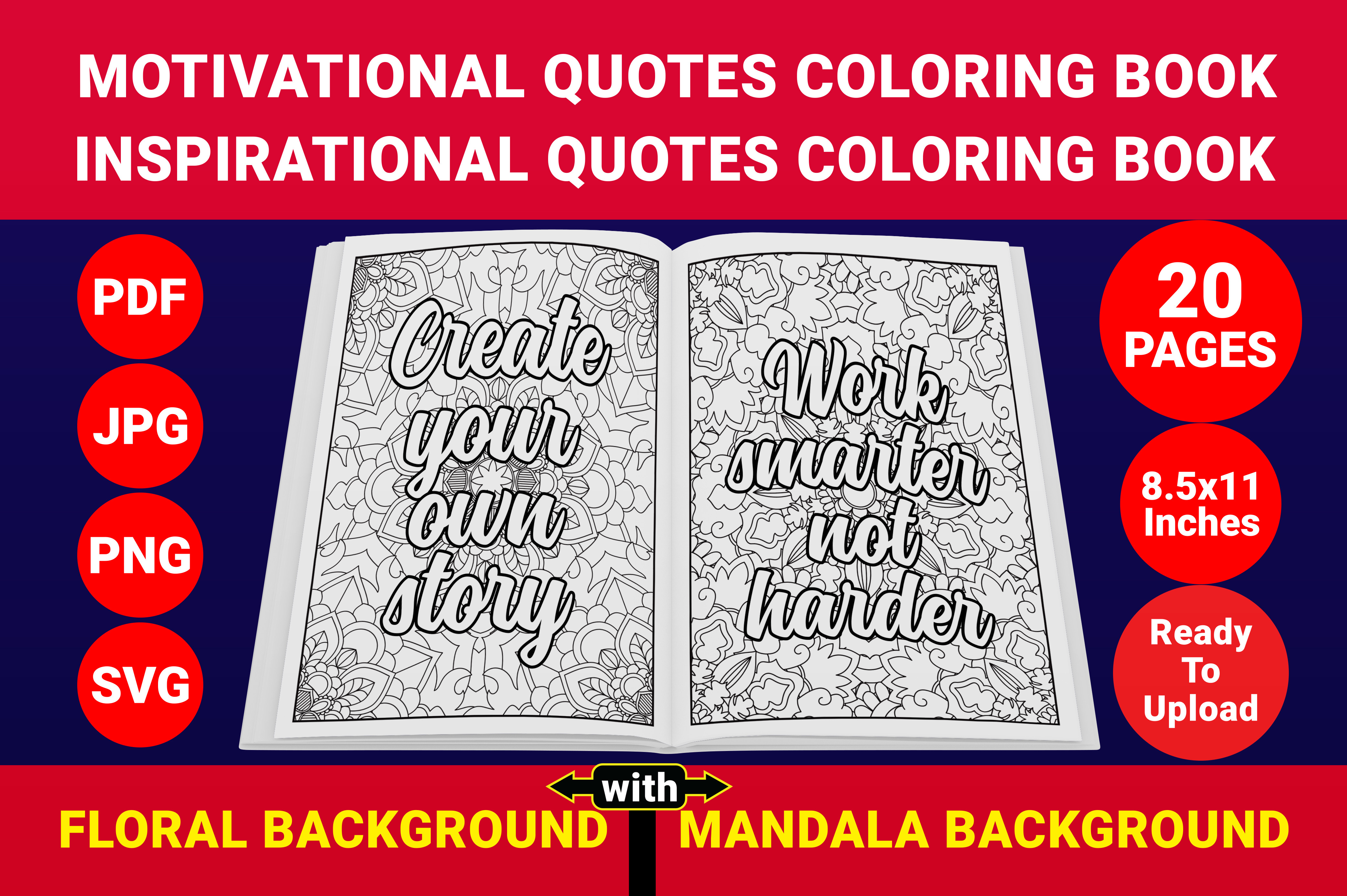 Inspirational Quotes Coloring Book Graphic by Iqra Graphics Design ...
