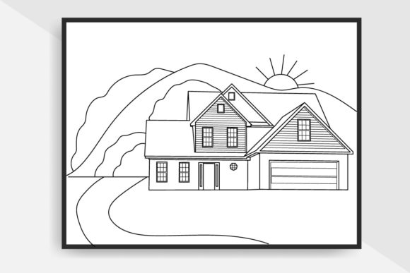 City Coloring Book Page Simple Line Art for Adults · Creative Fabrica