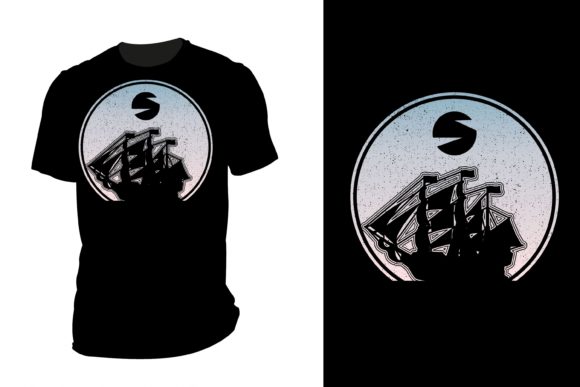 Sailing Ship Silhouette T-shirt Mockup Graphic by arsalangraphic999 ...