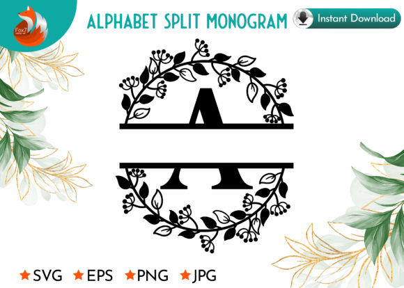 Free Split Floral Monogram SVG - Free Pretty Things For You