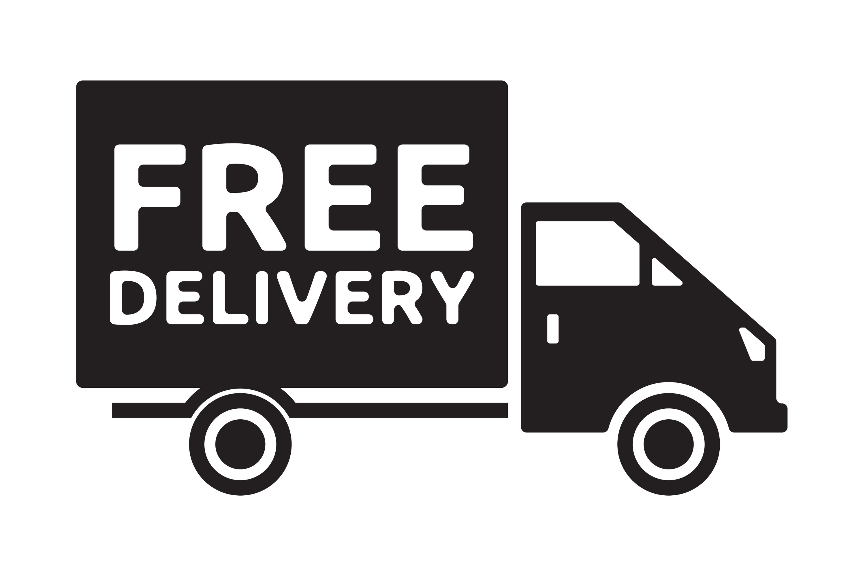 Free Delivery Truck -free Shipping Label Graphic by rasol.designstudio ...