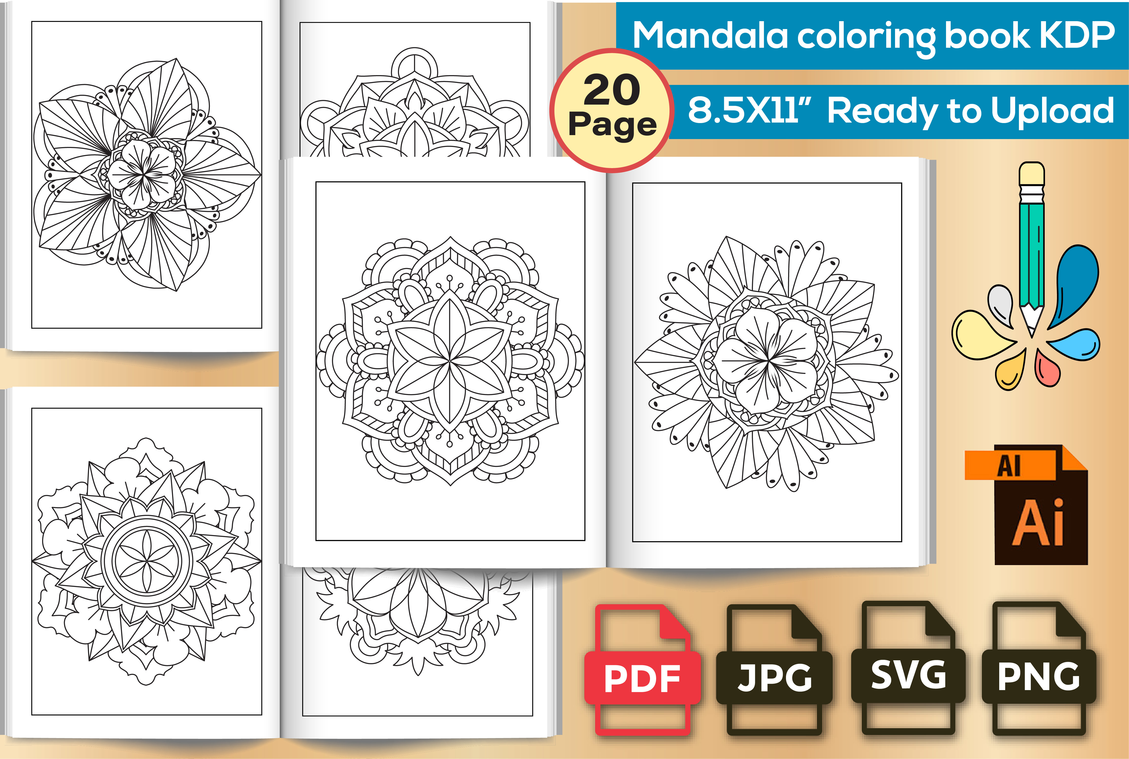 Mandala Coloring Book KDP Interior Graphic by InventiveDesigner · Creative  Fabrica
