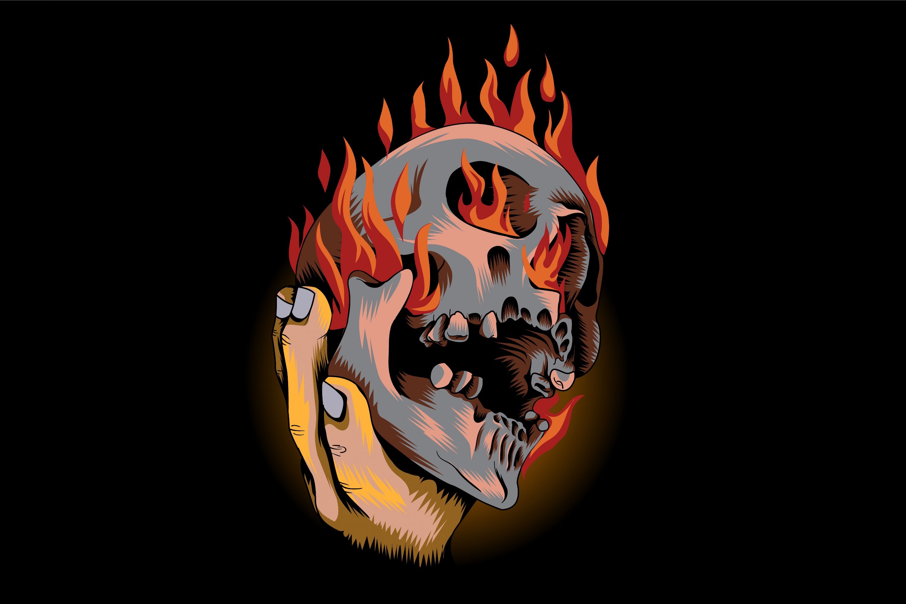 Hands with Skull Fire Illustration Graphic by Epic.Graphic · Creative ...