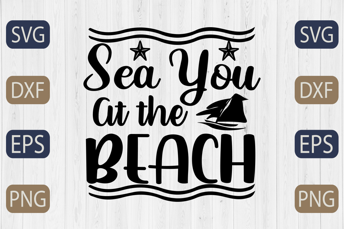 Sea You at the Beach Svg Afbeelding door GraphicBd · Creative Fabrica