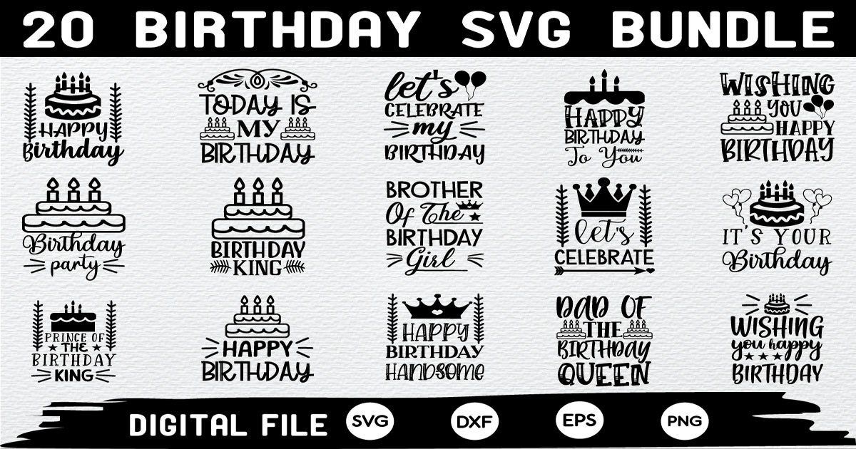 Birthday SVG Bundle Bundle · Creative Fabrica