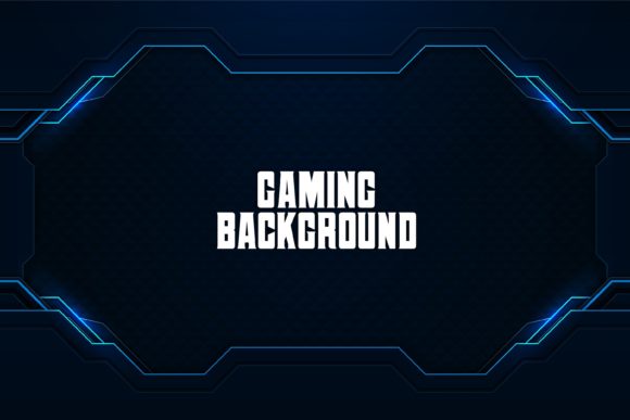 Gaming Background Blue with Element Graphic by  · Creative  Fabrica