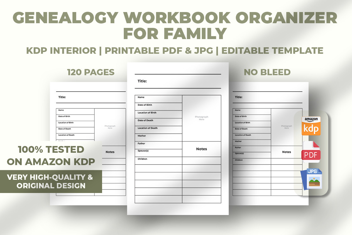 Genealogy Workbook Organizer for Family Graphic by Design_Sub · Creative  Fabrica