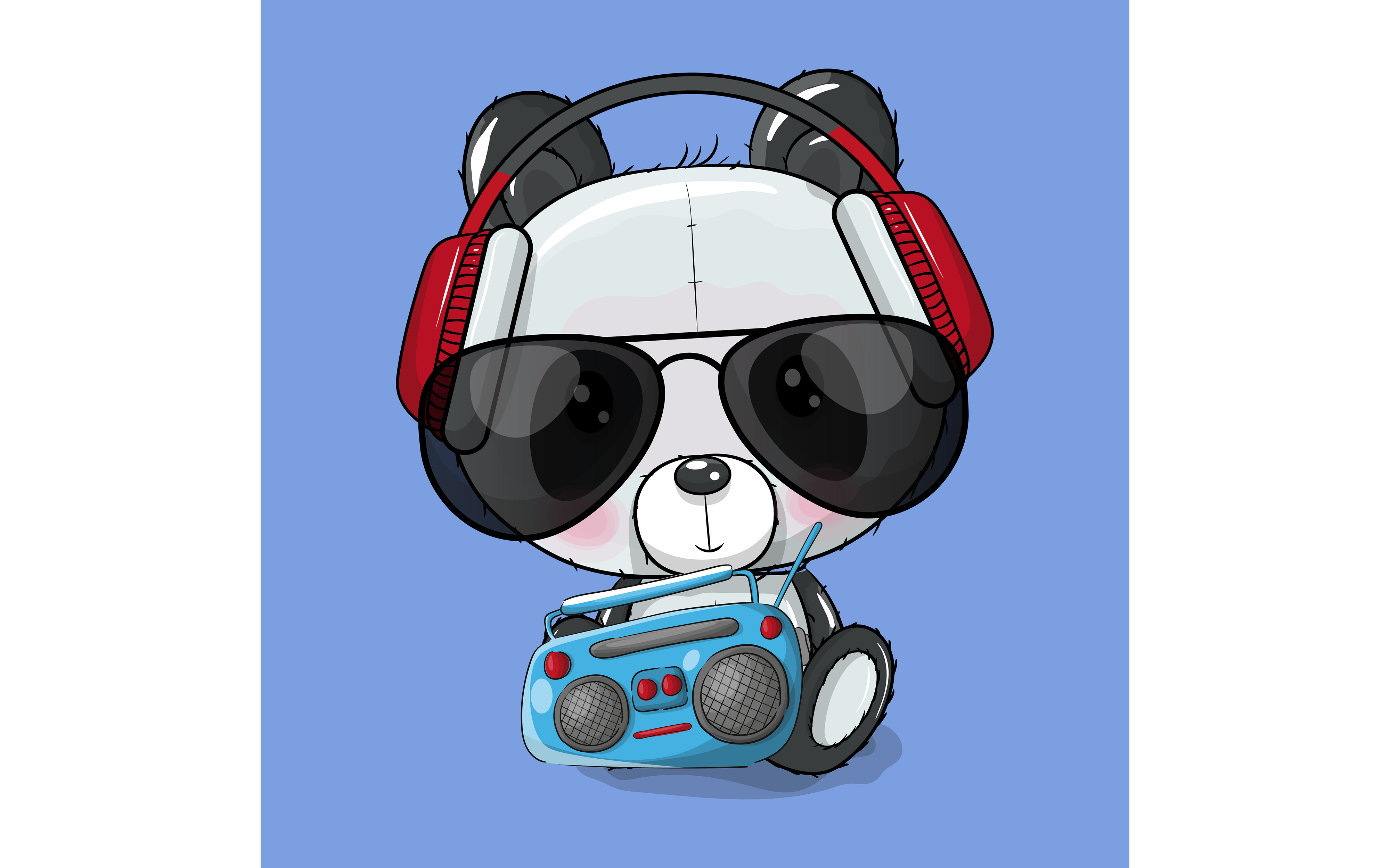 Cute Panda Listening Music Graphic by maniacvector · Creative Fabrica