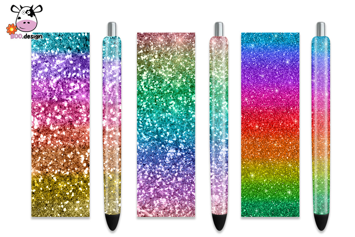 Colors of the Rainbow Glitter Bleach Pen Wrap Design Bundle, Epoxy