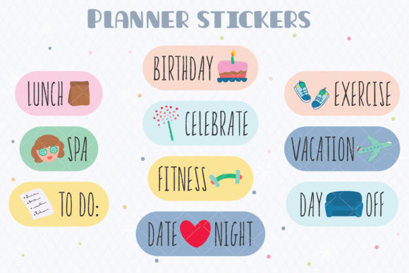 Basic Words Stickers for Planner Graphic by Aneta Design · Creative Fabrica