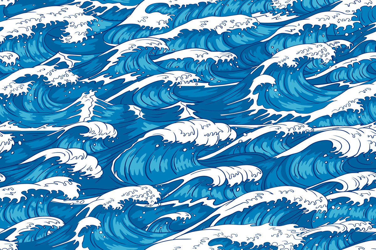 Storm Waves Seamless Pattern Graphic by tartila.stock · Creative Fabrica