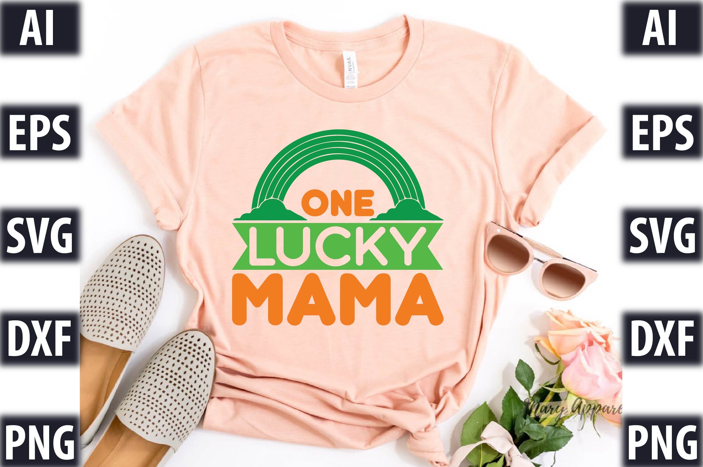 One Lucky Mama Graphic by Auntie Inappropriate Designs · Creative Fabrica