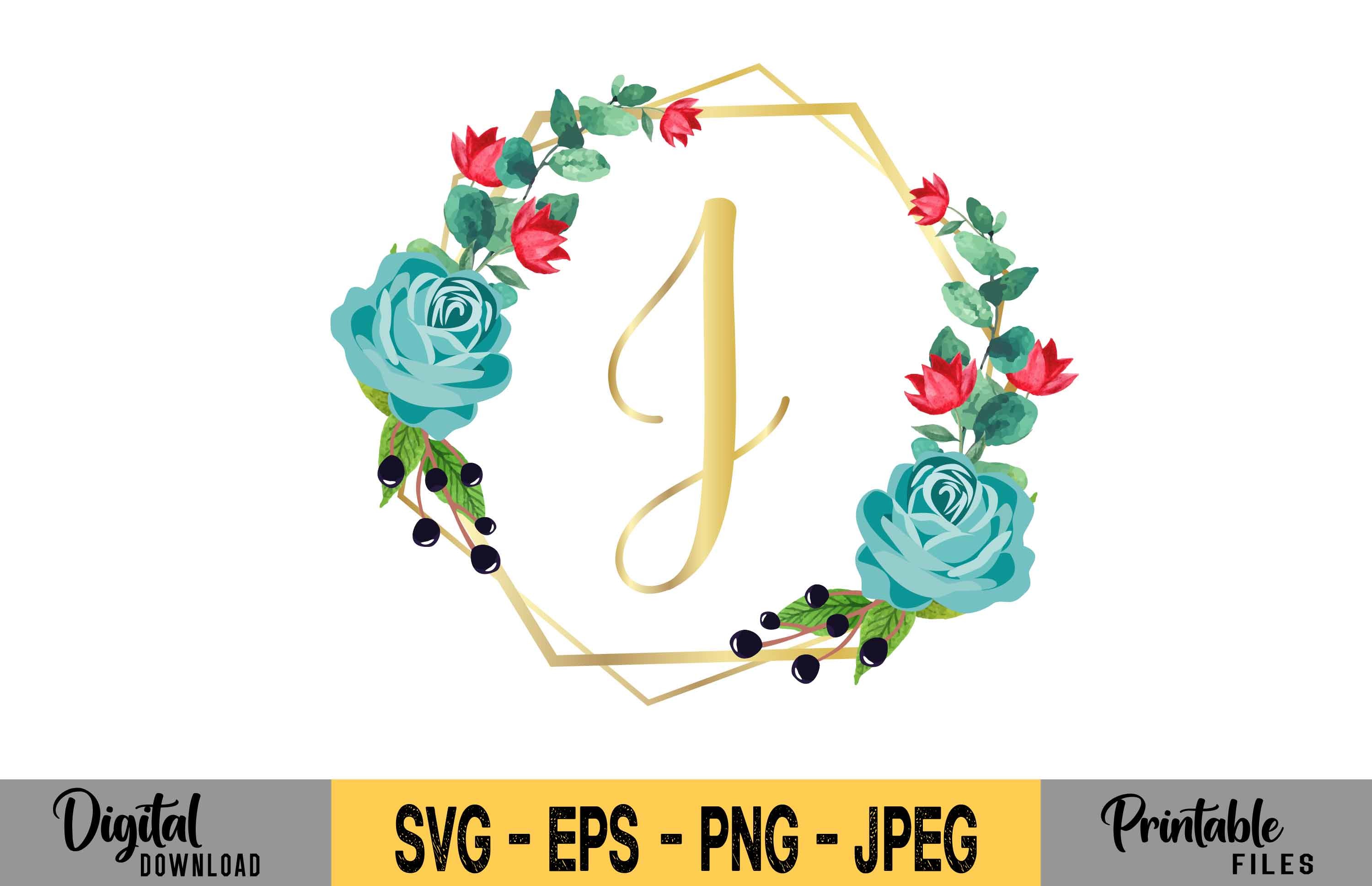 Floral Watercolor Monogram M Letter Graphic by creative_design · Creative  Fabrica