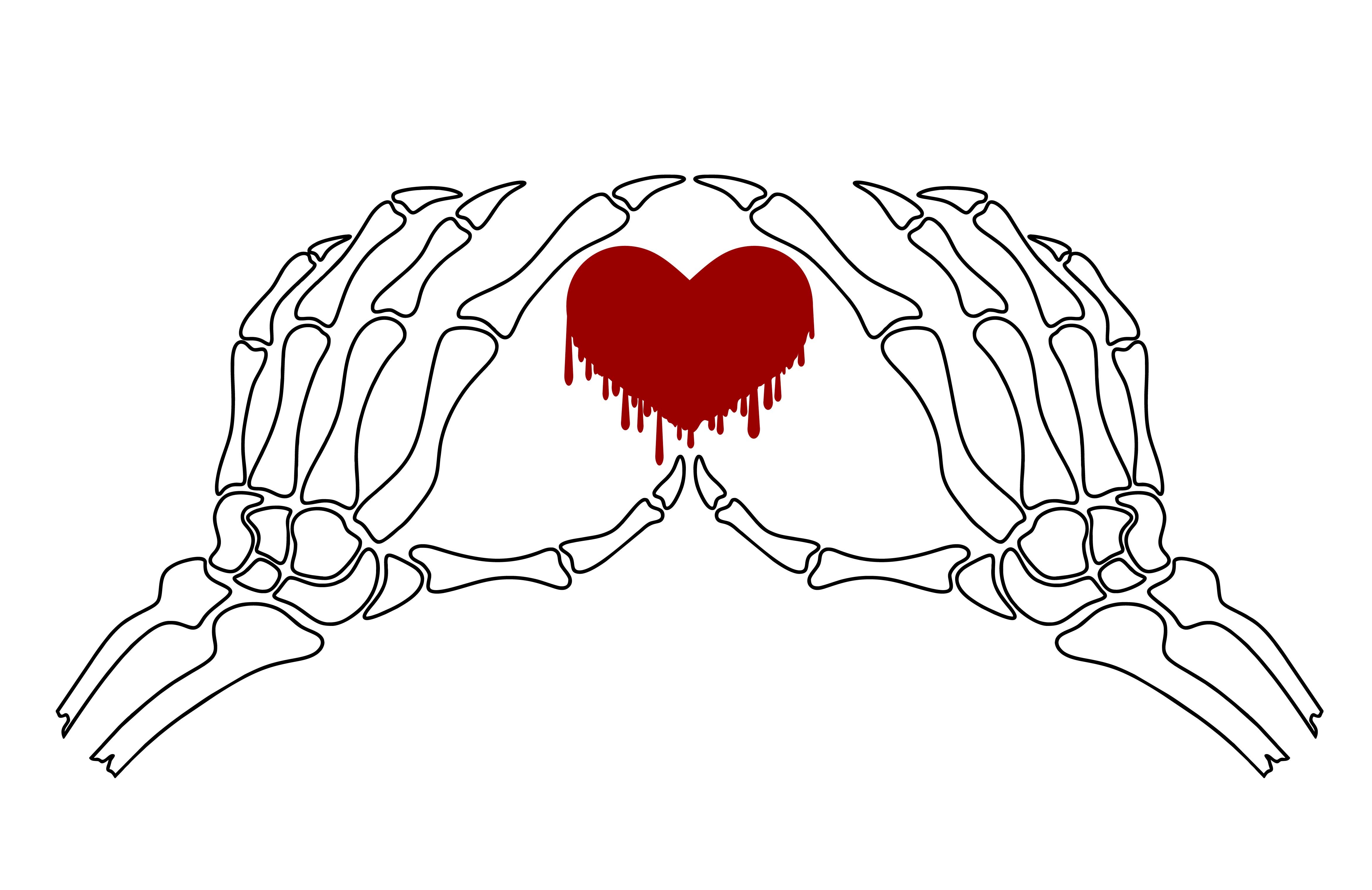 Skeleton Hand Showing Heart Shape. Graphic by etinurhayati0586