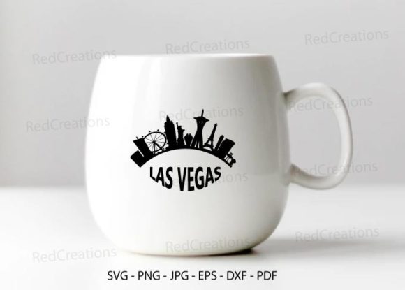 LAS VEGAS City Nevada SKYLINE Outline Silhouette Vector svg eps jpg png