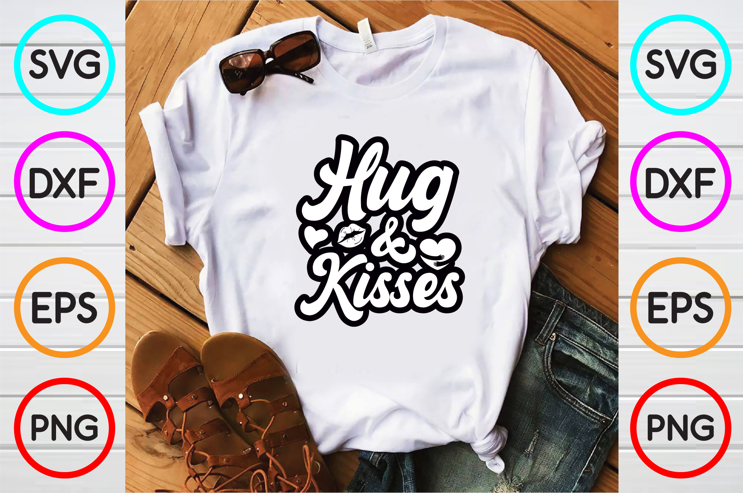 Hug & Kisses T Shirt Designs Graphic by DesignPark · Creative Fabrica