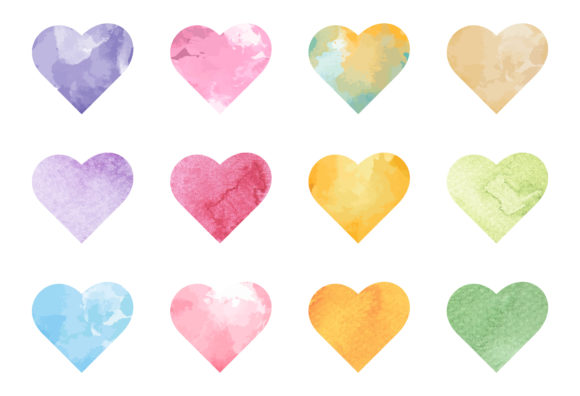Watercolor Heart Set of Illustrations Graphic by graphicriver62 · Creative  Fabrica