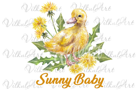 Duckling Dandelions Sublimation Png Graphic by vilkat · Creative Fabrica