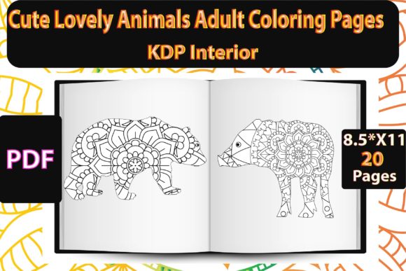 Animals Coloring Book for Adults - Kdp Graphic by burhanflatillustration29  · Creative Fabrica