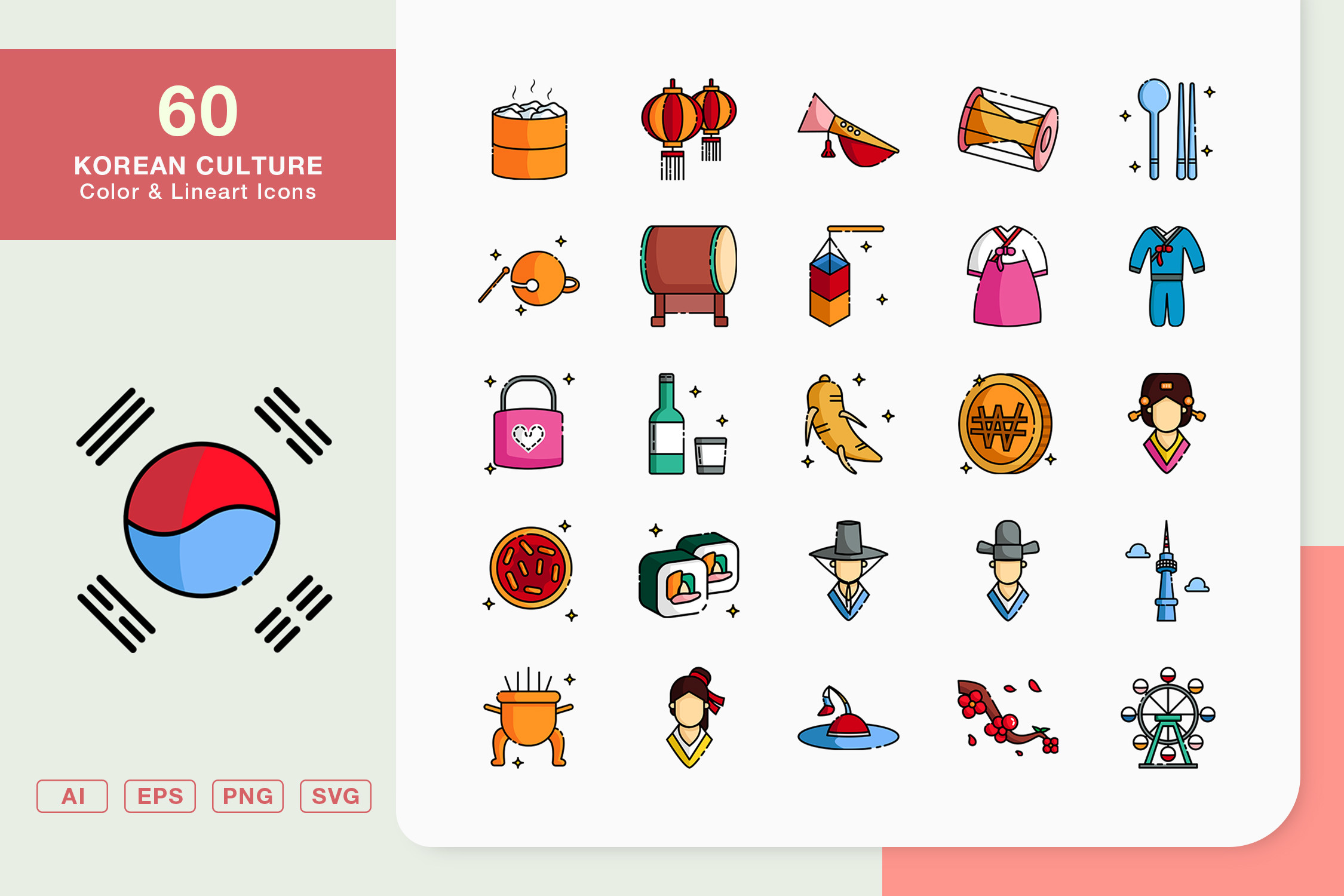 Korean Culture Icon Sets Graphic by Blancalab Studio · Creative