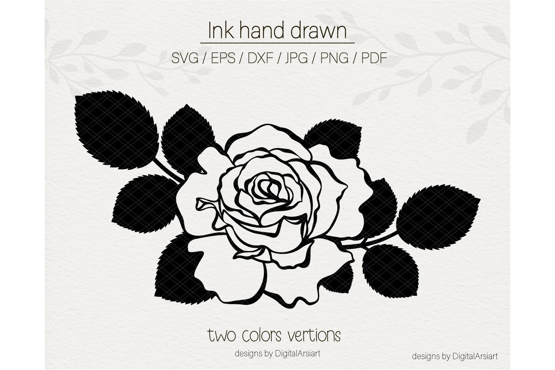 Rose SVG Flower Svg Vector Cut File for Silhouette Cricut Pdf Eps
