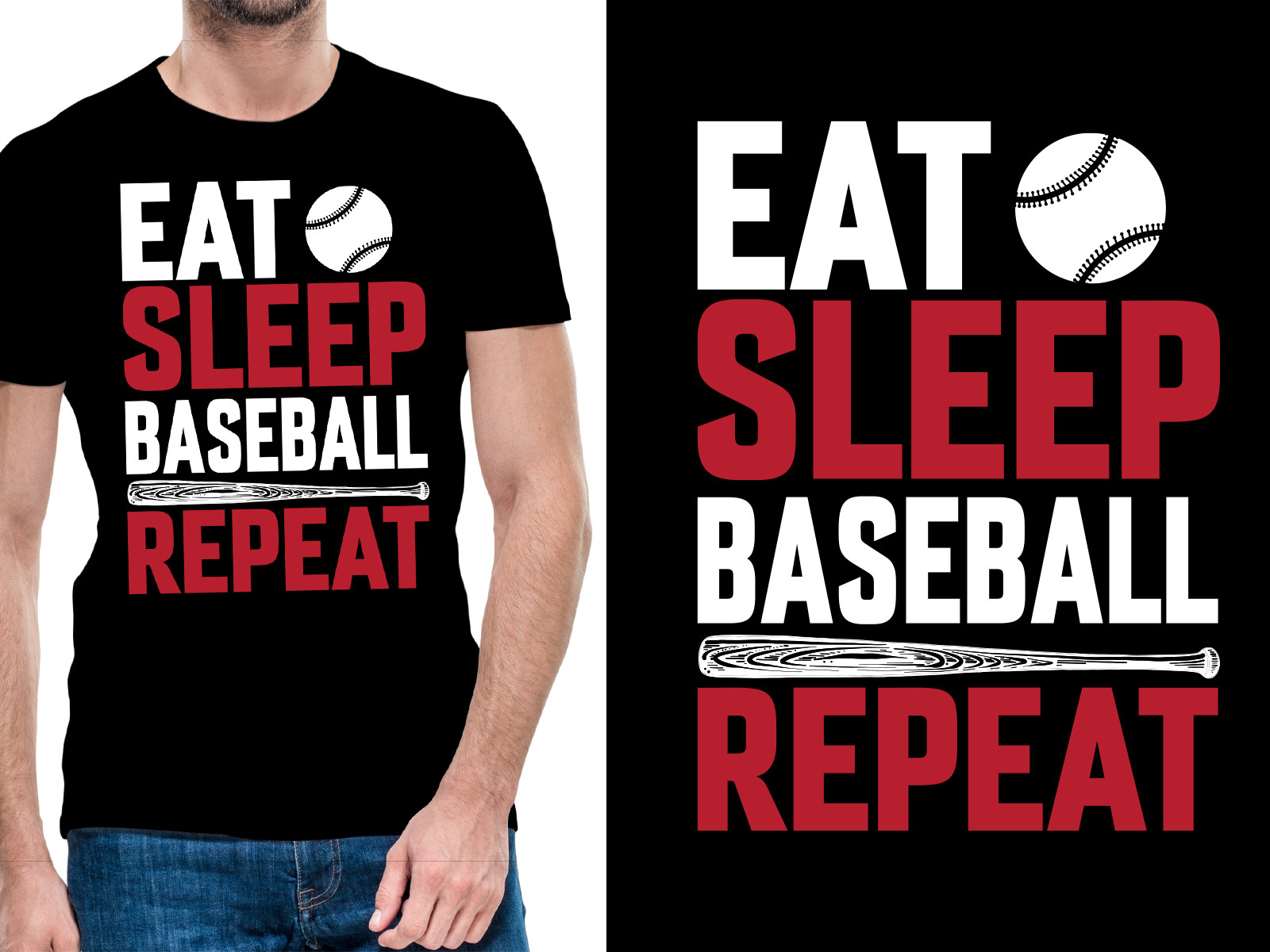 Eat Sleep Baseball Repeat Tshirt Design Graphic by sahirtshirt ...