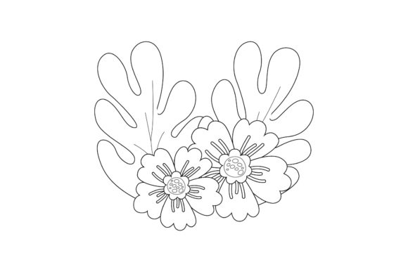 flower leaves coloring pages